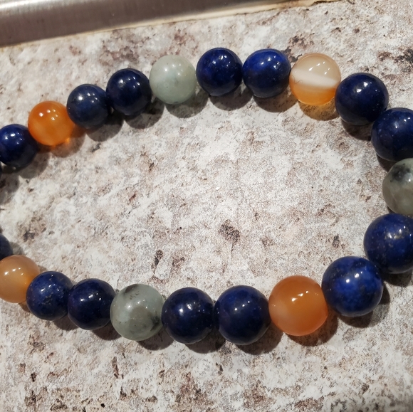 handmade Jewelry - Triple Gemstone Bead Bracelet
